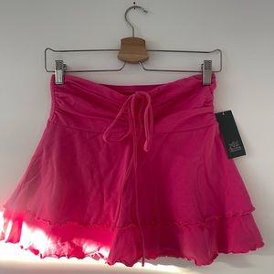 HOT PINK MINI SKIRT WITH DRAWSTRING